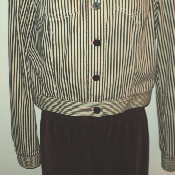 Worth Size 2 Cropped Jacket Black & Gray-Cream - Picture 3 of 5